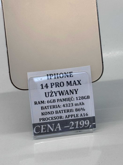 iPhone 14 PRO MAX 128GB Bat 86% Topcase Vivo *Raty 0%