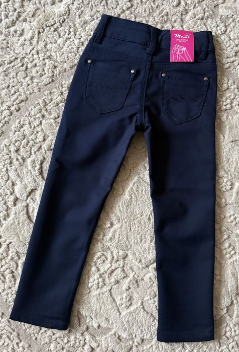Дитячі демісезонні темно сині штани брюки на для дівчинки 110-140
