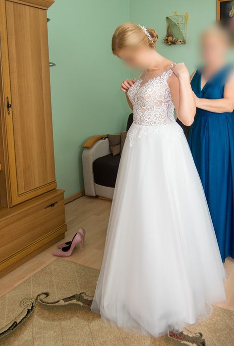 Sprzedam suknię ślubną roz. 36/38, koronka, tiul