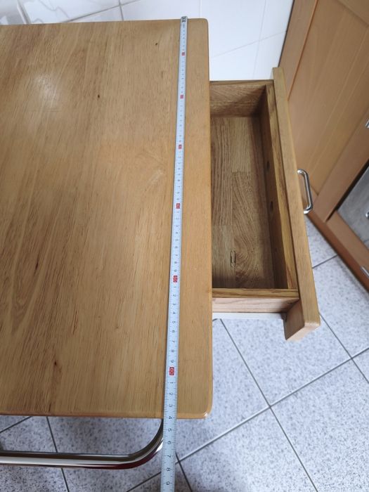 Carrinho de Cozinha / Ilha com Tampo em Madeira e Garrafeira