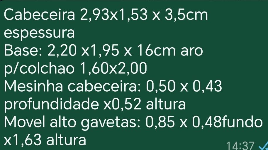 Quarto casal lacado cor creme e folha de mutene