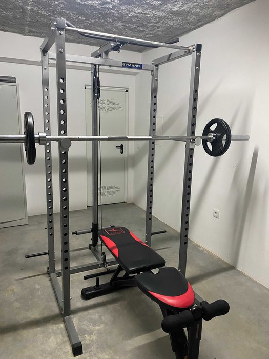 Rack Musculação com polia + Banco musculação