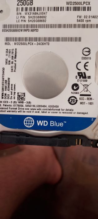 Western Digital, WD Blue Model 250 GB64752268269827123