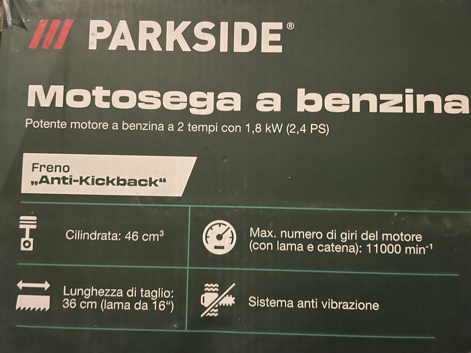 Motosserra a gasolina Parkside c/ Sistema antivibração PBKS 46 A1