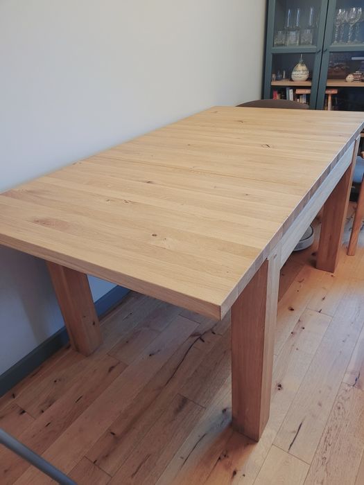 Stół dębowy lite drewno WOODICA 120X90 rozsuwany