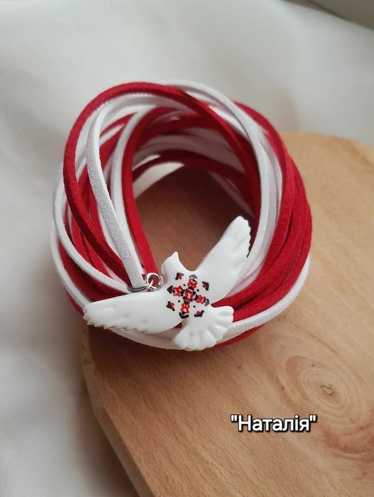 Птахи-підвіски із орнаментом імені, вишиванка, закодовані імена