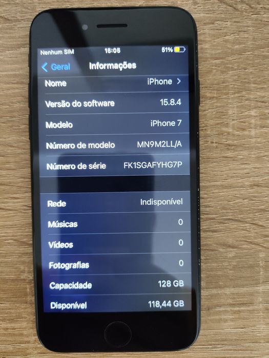 iPhone 7 128gb armazenamento