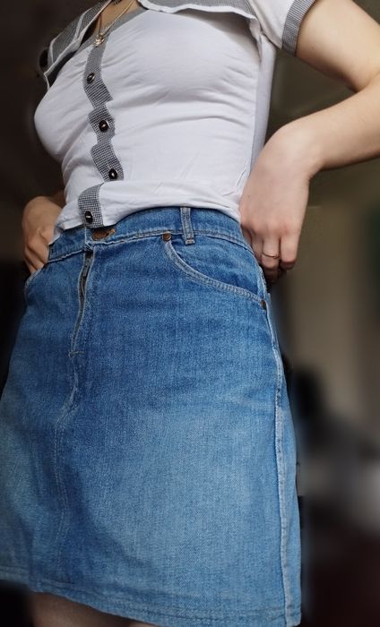 Коротка спідниця джинсова блакитна світла