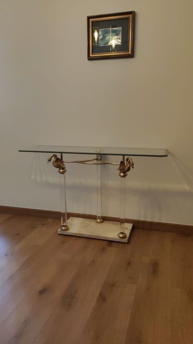 Móvel de entrada em vidro e mármore - 80€