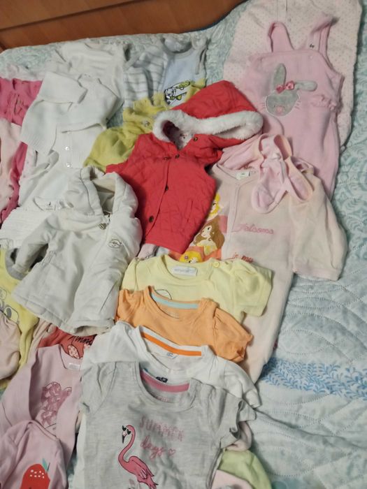 paka ubrań dla dziewczynki 0-6m