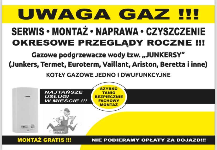 Naprawa ,serwis ,montaż ,sprzedaż Junkersów Oleśnica