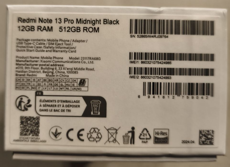 Redmi Note 13 Pro 12Gb RAM 512 Gb ROM
