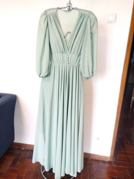 Vestido cerimónia verde menta