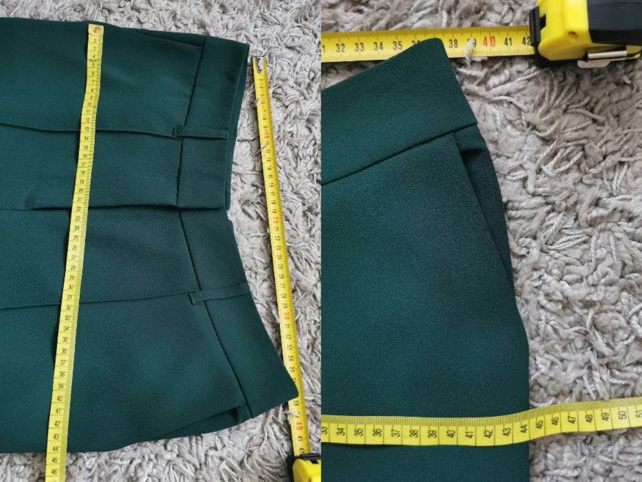 Ciemnozielone spodnie garniturowe Next UK 12L Eur 40 zielone