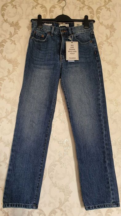 Джинсы Pull & Bear высокая талия НОВЫЕ синие