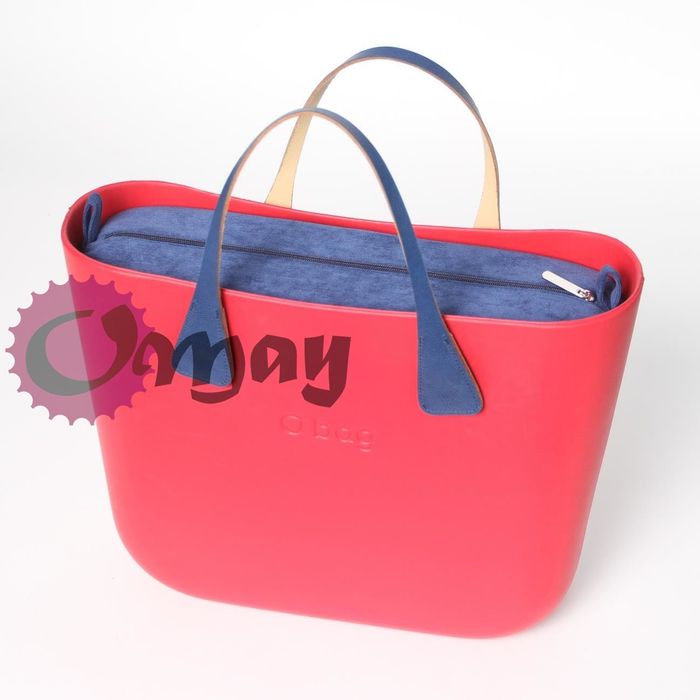 GRANATOWY organizer OBAG STANDARD welur niebieski 2 kieszenie OMAY