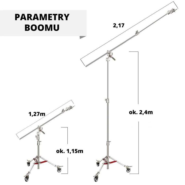 NEEWER 240 Statyw oświetleniowy + boom  potężny - wysokość do 4,5m