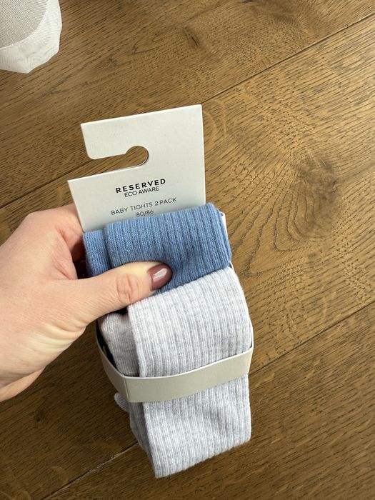 Rajstopy 80 86 Reserved prążkowane prążek bawełniane uniwersalne nowe