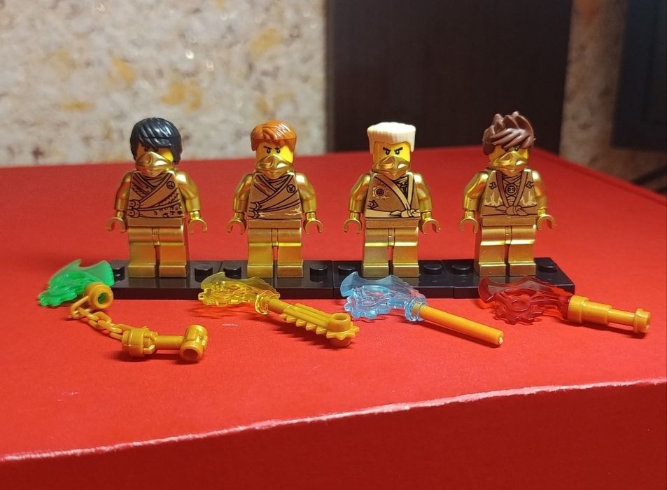 Лего Ніндзяго мініфігурки: Зейн, Джей, Кай, Коул. Кастом
