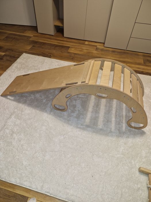 Duży bujak Montessori ze zjeżdżalnią – 5w1, drewno, HIT!