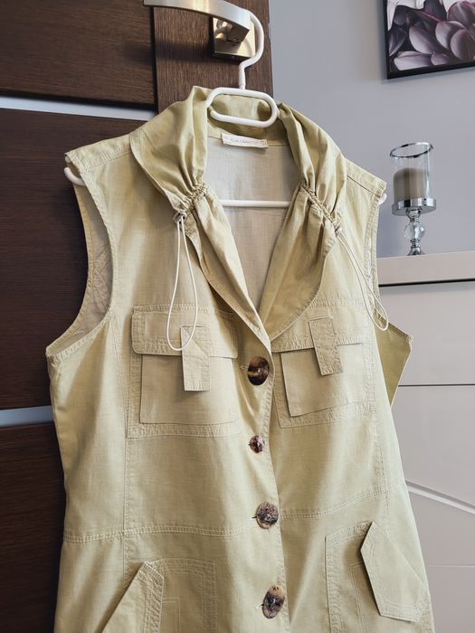 Jasnozielona bluzka kamizelka bawełna y2k Elisa Cavaletti rozmiar L