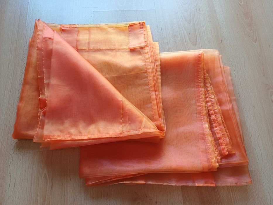 Conjunto 2 cortinados em organza laranja