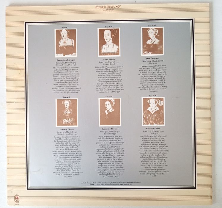 Rick Wakeman - Six Wives of Henry VIII  LP