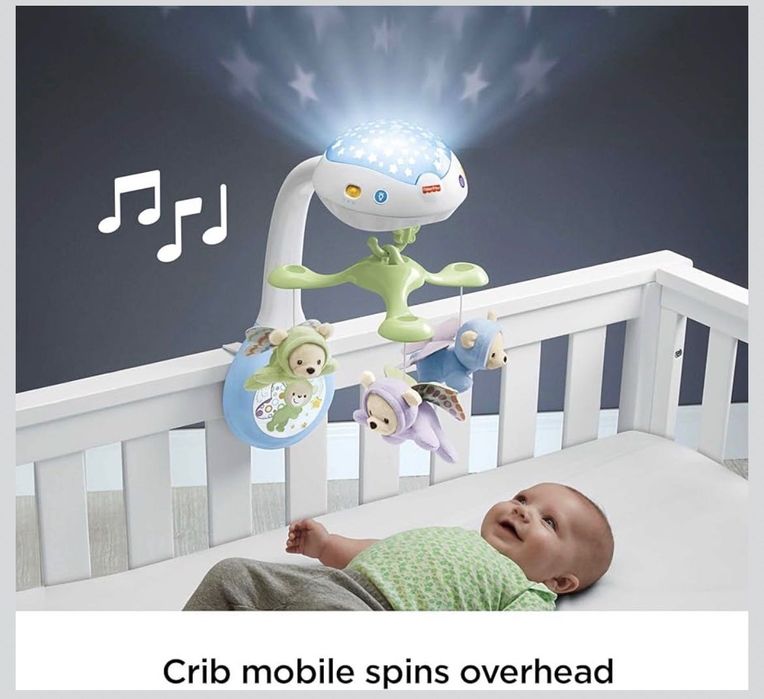 Mobile com música para berço bebé - Fisher-Price 3-in-1