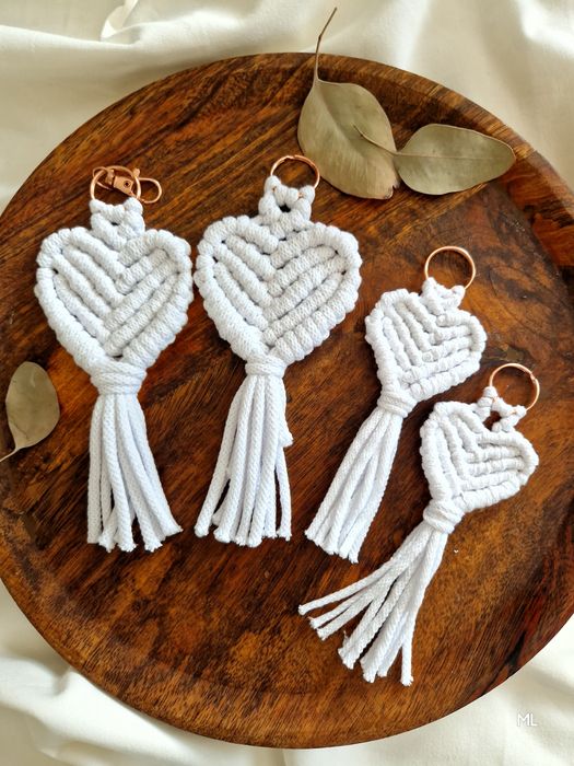 Serce makrama podziekowanie panieński brelok roczek chrzest