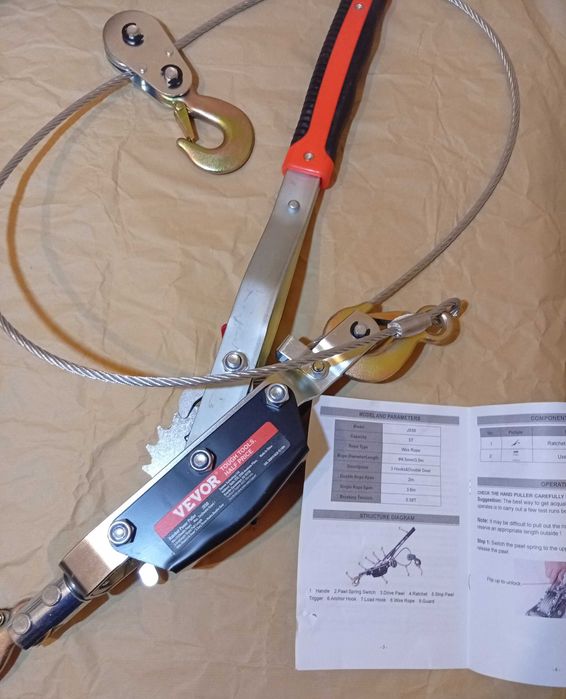 Guincho alavanca manual com catraca, puxador 5 ton