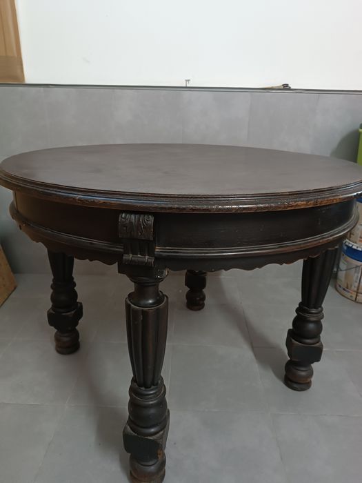 (Promo NATAL) Mesa redonda antiga que abre