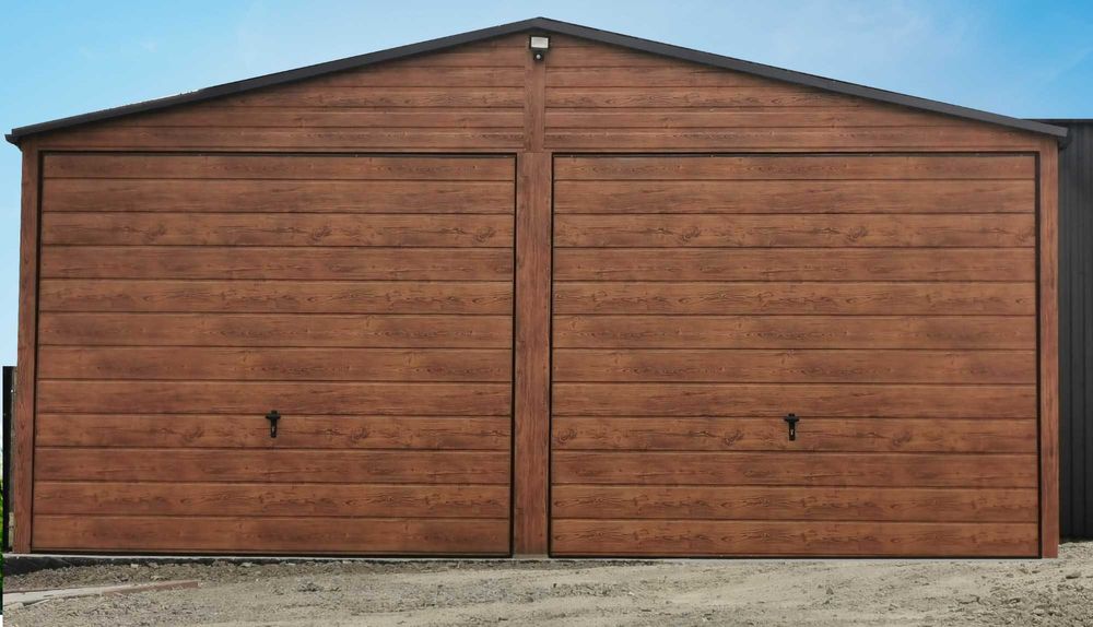 Garaż blaszany antracyt grafit drewnopodobny producent 3x5 6x5 6x6 5x6