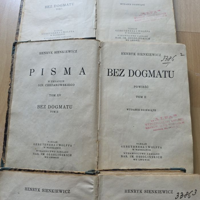 Henryk Sienkiewicz Bez Dogmatu Przedwojenne 1934r Komplet Sygnowane