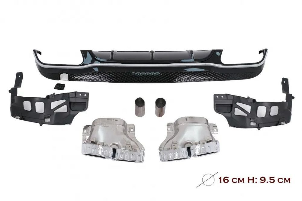 Difusor com Ponteiras Mercedes E W207 C207 Coupé (2013 a 2017) Look