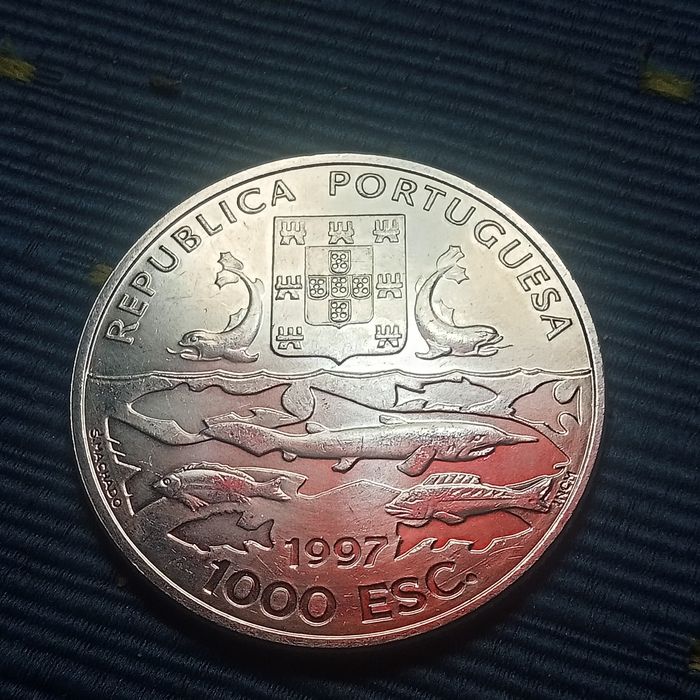moeda 1000 escudos prata centenario das expedicoes oceanograficas