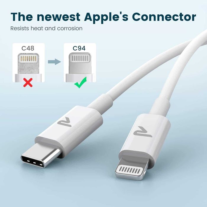 RAMPOW Cable USB C iPhone 2M- zestaw 2szt