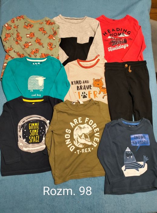 Koszulki długi rękaw t-shirt długim longsleeve 98 H&M 5.10.15 paczka 8