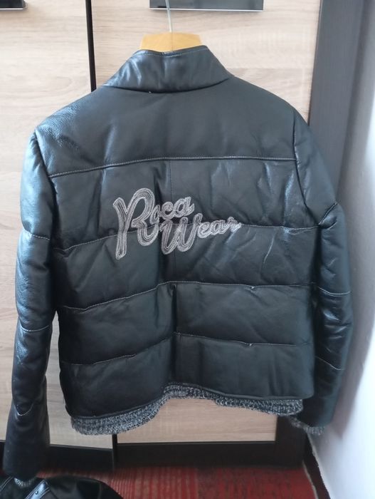 Пуховик зимовий  шкіряний