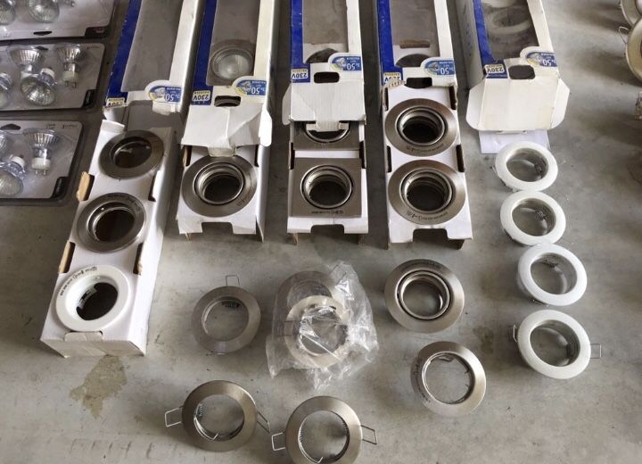 Lote focos projetores lâmpadas teto pladur encastrar inox etc
