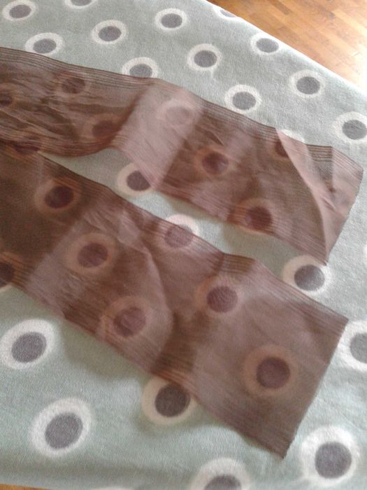 Коричневый капроновый прозрачный бант 8 см винтаж ссср