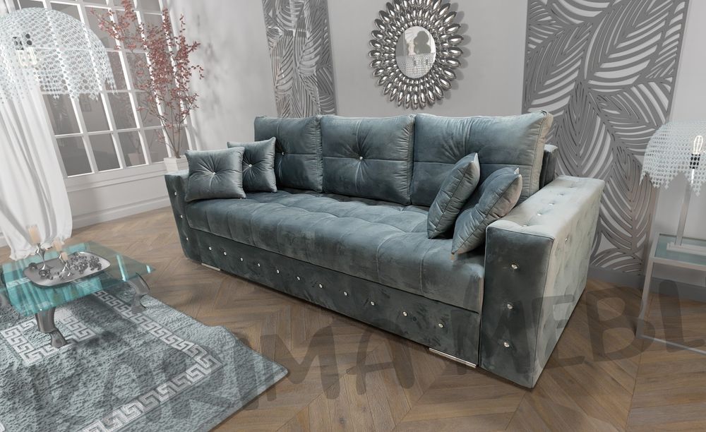 Sofa Samara glamour ,welur ,sprężyny