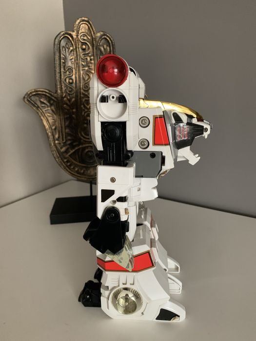 Power Rangers White Tigerzord Bandai 1994 Made in Thailand com luz