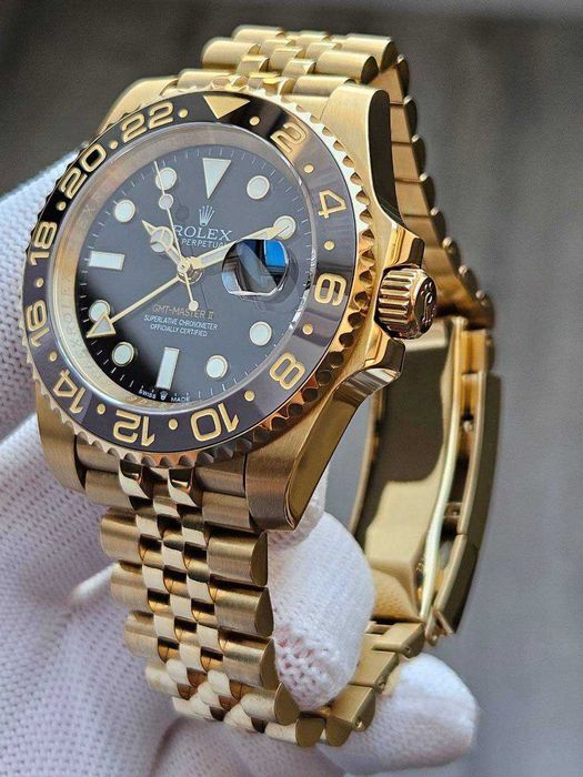 Швейцарские часы Rolex Gold GMT-Master II. Два часовых пояса