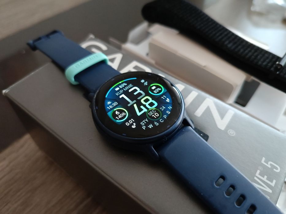 Garmin Vivoactive 5 Navy zegarek sportowy ZESTAW