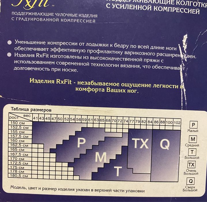 Жіночі колготи Rxfit 1 клас компресії (закритий носок)