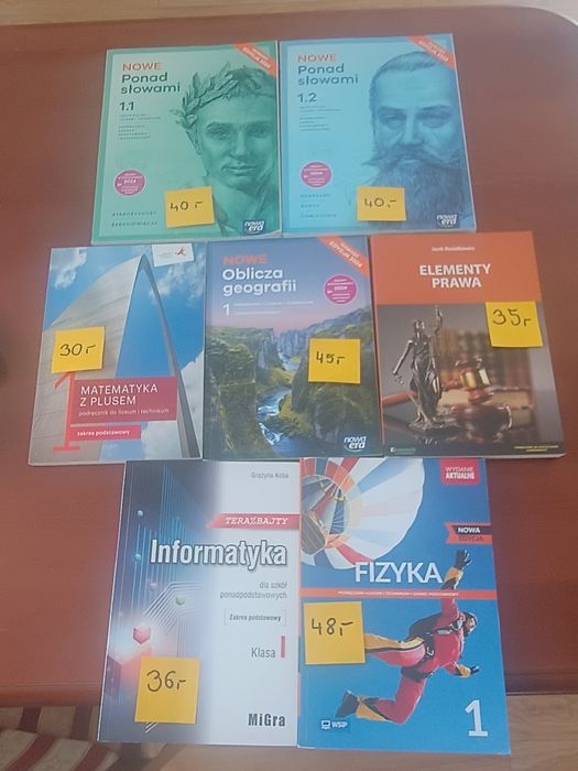 Książki technikum i liceum