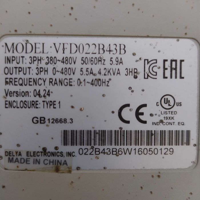 Перетворювачі частоти Delta серії VFD-В, VFD-Е