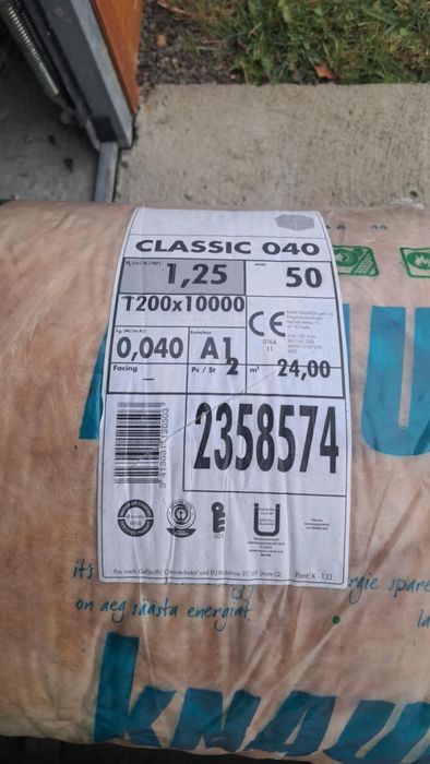 Wełna mineralna nowa 2 rolki