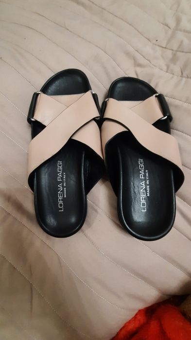 Шкіряні літні шльопанці Lorena Paggi 37 р.на 23.5 см.