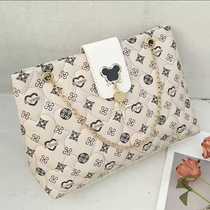 Carteira Bolsa de Ombro Bege Creme Mulher